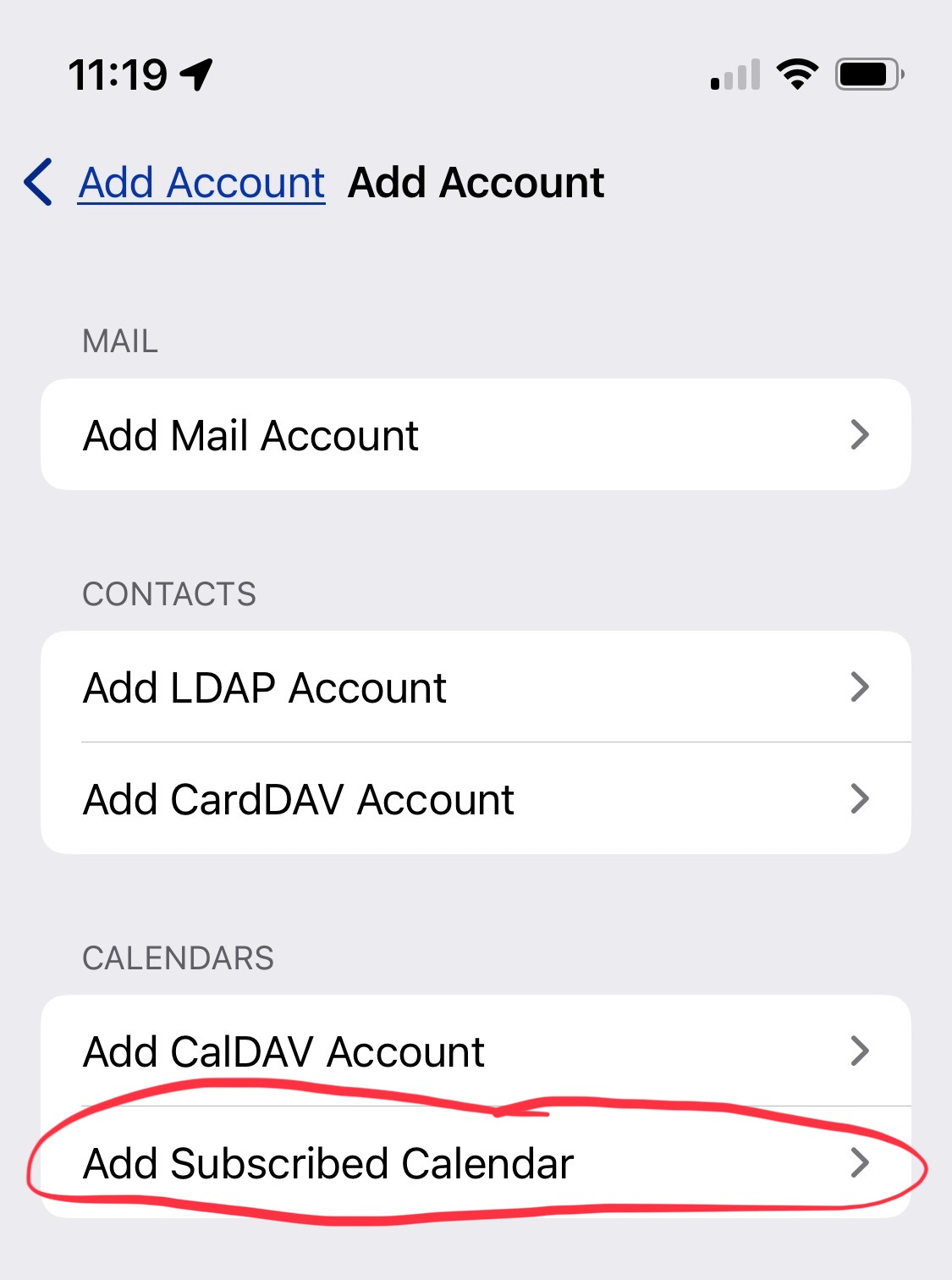 Calendar Accounts