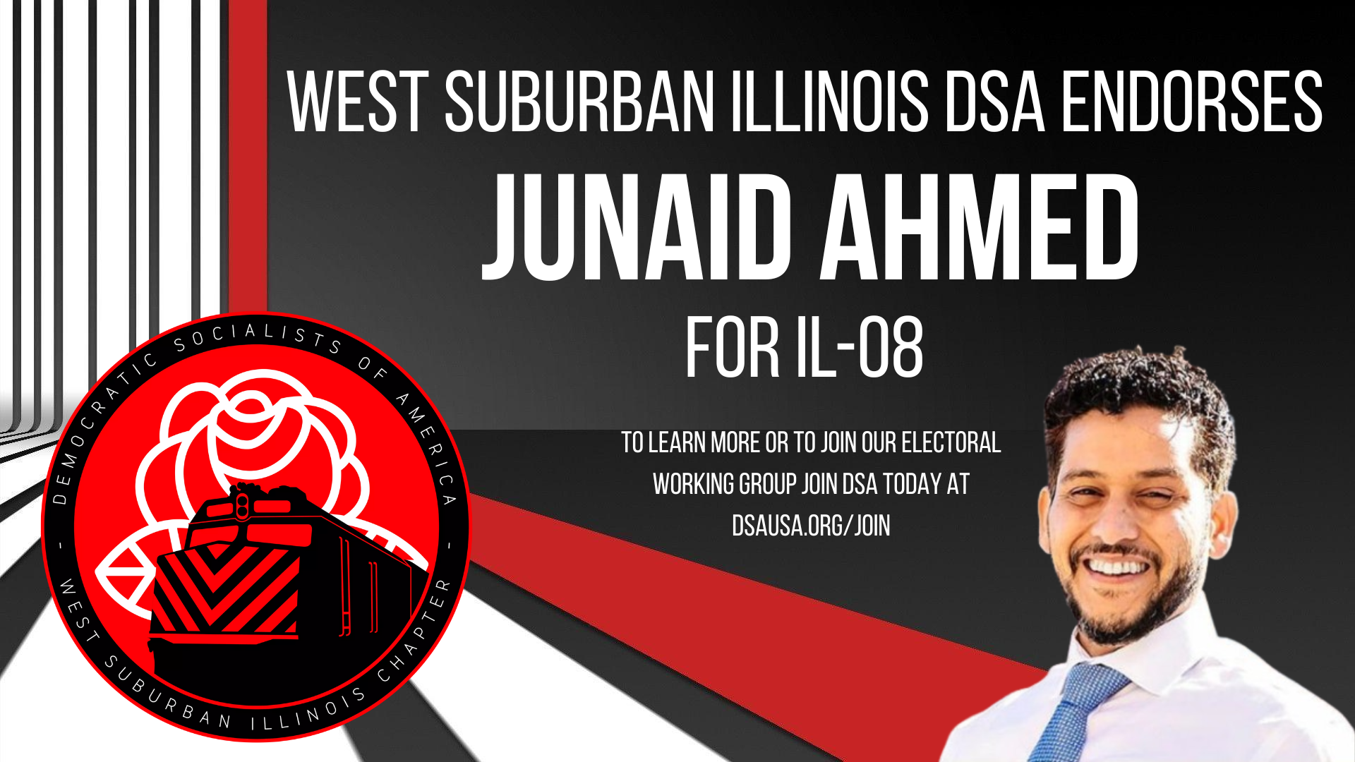 WSIL DSA Endorses Junaid Ahmed for Illinois 8th Congressional